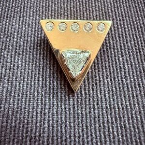 Gorgeous 14k Handmade Gold Triangular Slide with Diamonds